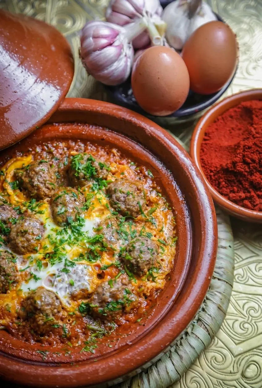 Tajine kefta oeufs tomates m&eacute;dina Marrakech